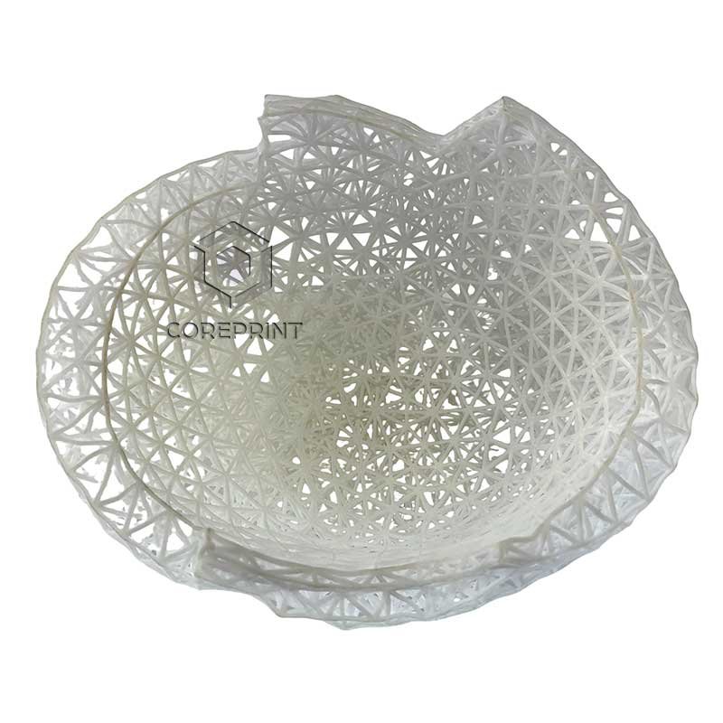 3D printing of white nylon helmets